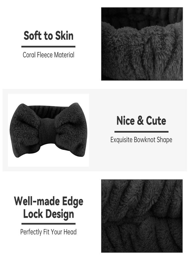 Ondder Black Spa Headband for Women and Girls - Washing Face, Bow Skincare Headbands, Makeup, Shower Hair Accessories - Image 4