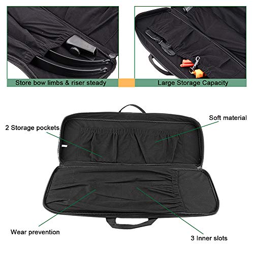 KRATARC Archery Takedown Recurve Soft Bow Case Tactical Bow Holder Bag with Shoulder Strap (Black- 1) - Image 5