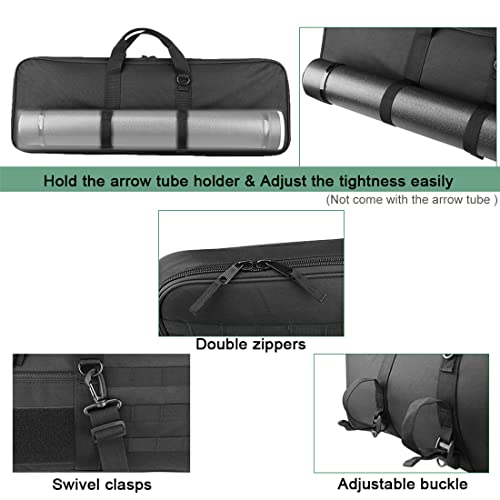 KRATARC Archery Takedown Recurve Soft Bow Case Tactical Bow Holder Bag with Shoulder Strap (Black- 1) - Image 3