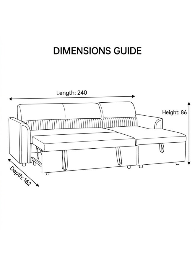 KARNAK Arvex 3 Seater Sofa Bed Beige - Image 5