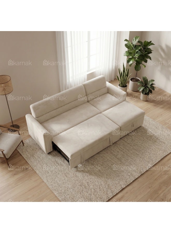 KARNAK Arvex 3 Seater Sofa Bed Beige - Image 2
