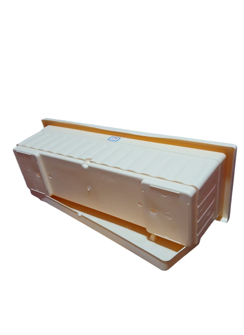 Generic Khorshid Plastic Rectangular Planter - 60*20 - Vanilla Latte Color - with White Metal Bracket for Hanging on Balconies  - Image 3