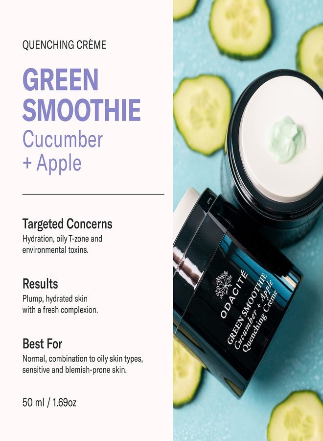 ODACITE Hydrating Face Moisturizer - Green Smoothie Quenching Creme, Face Cream - Moisture Locking Face Cream is Lightweight & Non-Greasy - Cucumber & Apple for Visibly Plump, Soothed & Hydrated Skin - Image 2