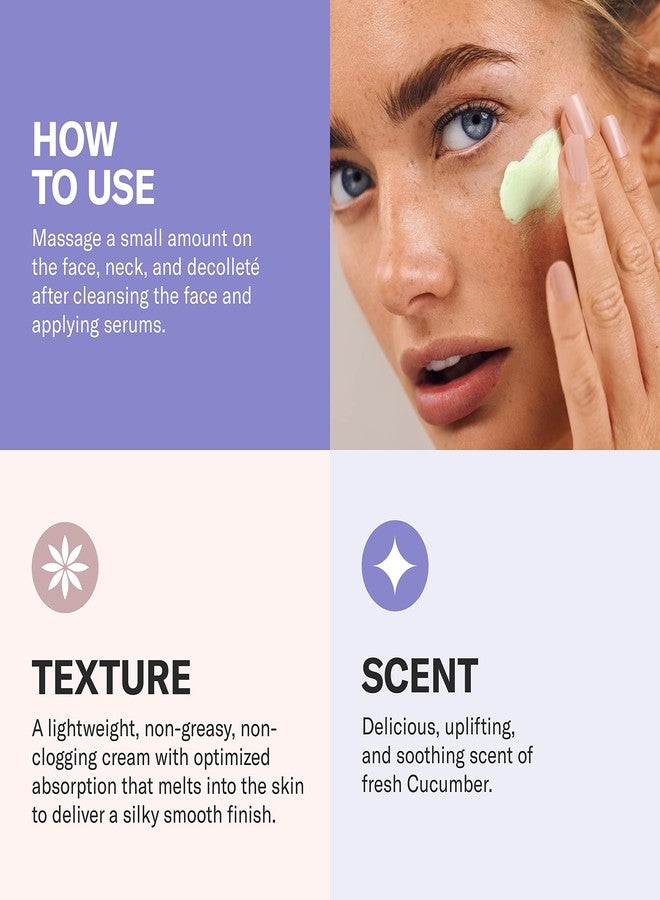 ODACITE Hydrating Face Moisturizer - Green Smoothie Quenching Creme, Face Cream - Moisture Locking Face Cream is Lightweight & Non-Greasy - Cucumber & Apple for Visibly Plump, Soothed & Hydrated Skin - Image 5