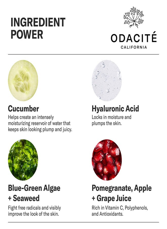 ODACITE Hydrating Face Moisturizer - Green Smoothie Quenching Creme, Face Cream - Moisture Locking Face Cream is Lightweight & Non-Greasy - Cucumber & Apple for Visibly Plump, Soothed & Hydrated Skin - Image 3
