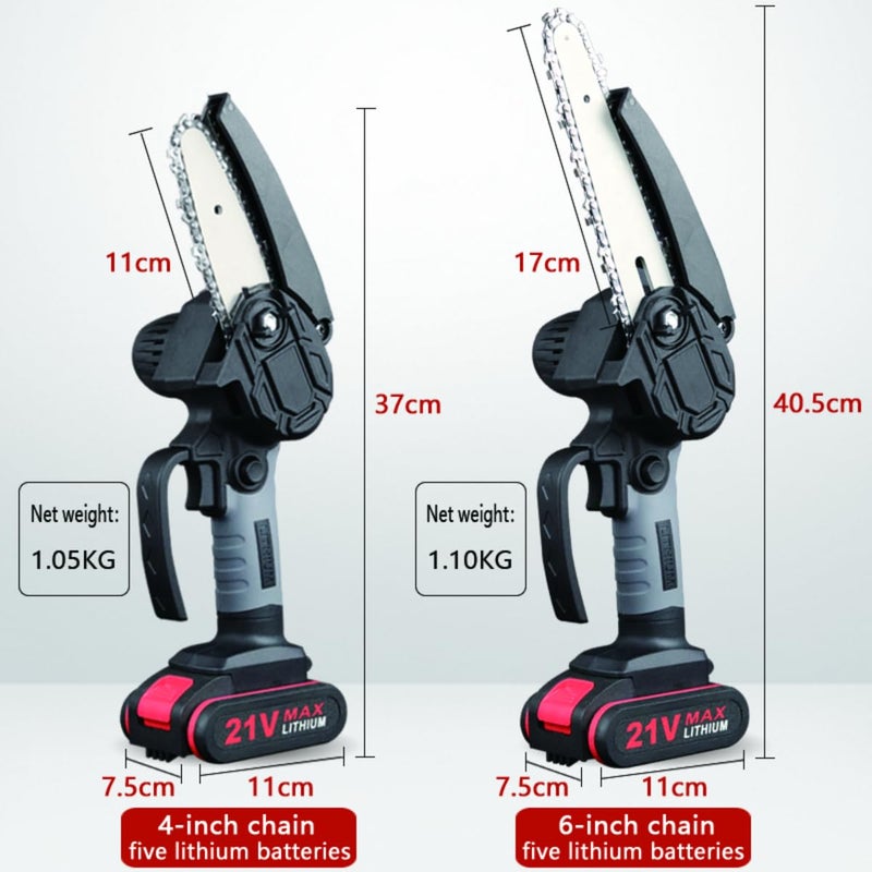 زمزين منشار كهربائي صغير 24 فولت، منشار محمول يعمل بالبطارية لاسلكيًا لقطع الخشب، منشار كهربائي خفيف الوزن مقاس 4 بوصات، قطع مستمر لمدة ساعة ونصف، طقم منشار كهربائي صغير، سرعة قابلة للتعديل - Image 3