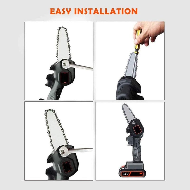 زمزين منشار كهربائي صغير 24 فولت، منشار محمول يعمل بالبطارية لاسلكيًا لقطع الخشب، منشار كهربائي خفيف الوزن مقاس 4 بوصات، قطع مستمر لمدة ساعة ونصف، طقم منشار كهربائي صغير، سرعة قابلة للتعديل - Image 4