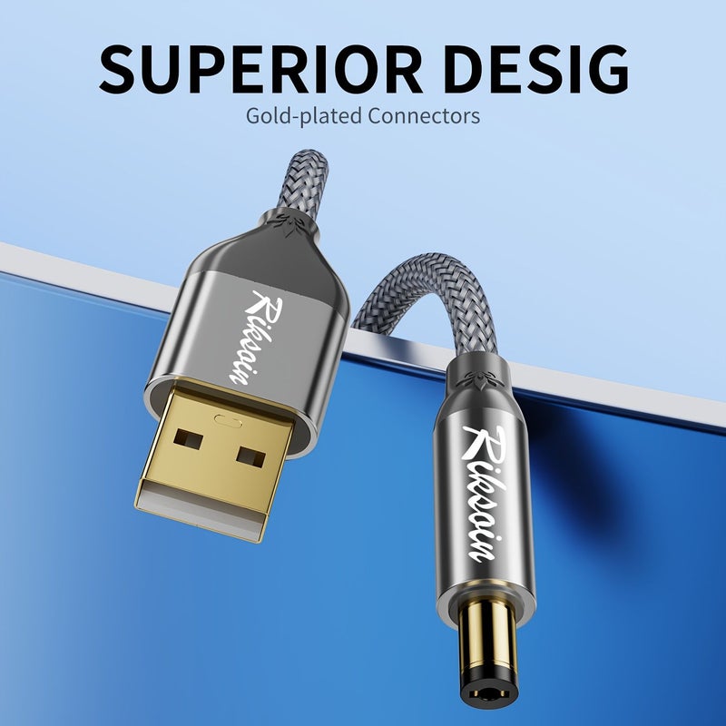 كابل شحن USB إلى DC 5V بطول 0.6 متر، متوافق مع أجهزة الراوتر والمودمات الضوئية - Image 3