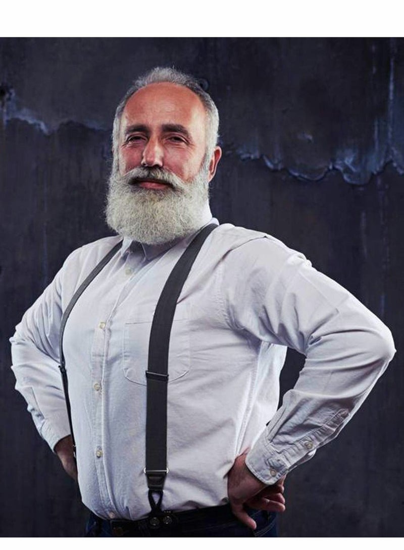 KASTWAVE Men's Y-Back Wide Button End Elastic Adjustable Suspenders, Y Shape Tuxedo Suspender by, Men with Stylish Leather Ends Durable Long Lasting Stretch Ultimate Fashion - Image 5