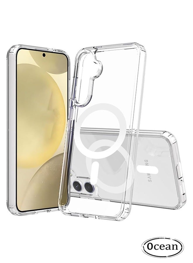 أوشن حقيبة مغناطيسية لمجرة S24 5G، متوافقة مع ماجSafe، غطاء خلفي للكمبيوتر غير مصفر، غطاء هاتف واقٍ من الصدمات لمجرة S24 5G (واضح) - Image 1