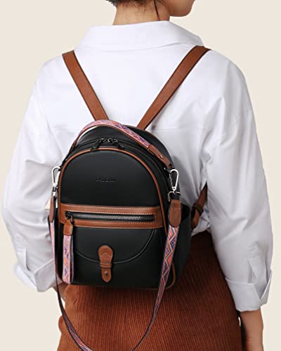FADEON Mini Backpack Purse for Women, Designer Leather Cute Roomly Backpacks, Daily Ladies Shoulder Backpack Fashion Handbag - Image 2