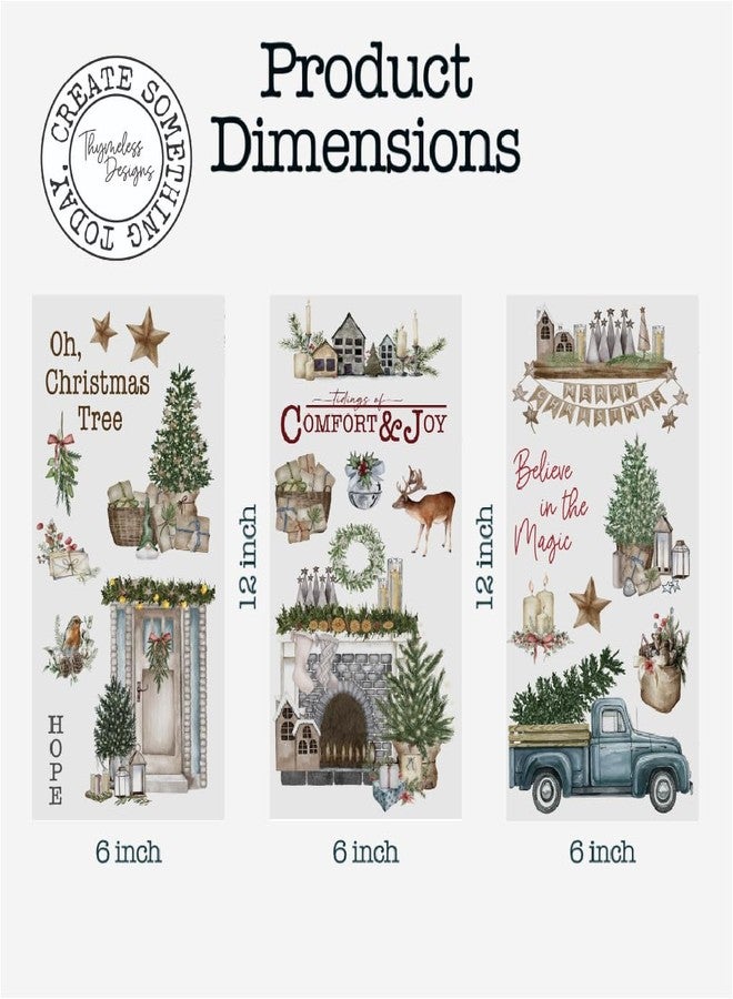 Thymeless Designs Rub on Transfers for Crafts and Furniture | 3 Sheets 6”x 12” | Home Decor Transfers | Furniture and Craft Decals | (Comfort and Joy) - Image 5