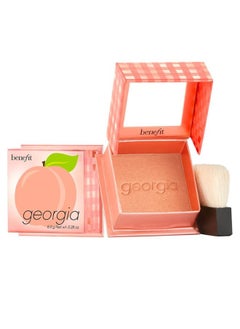 benefit "Benefit Cosmetics Georgia Golden Peach Blush – Soft Golden Peach Powder Blush with Subtle Shimmer for a Radiant Glow, Full Size (8g)"  - Image 1