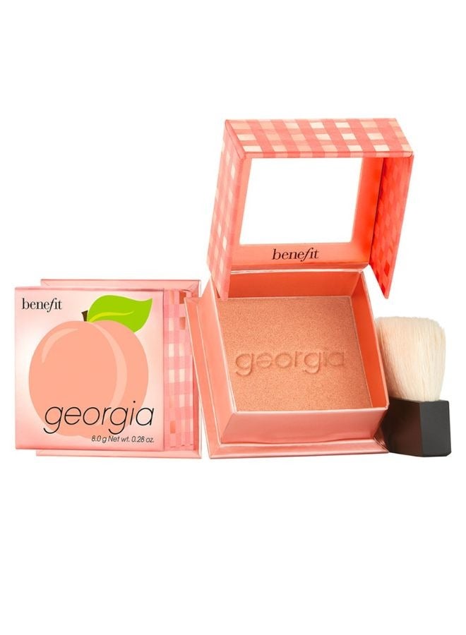 benefit "Benefit Cosmetics Georgia Golden Peach Blush – Soft Golden Peach Powder Blush with Subtle Shimmer for a Radiant Glow, Full Size (8g)"  - Image 1