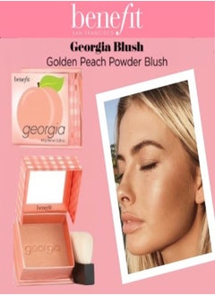 benefit "Benefit Cosmetics Georgia Golden Peach Blush – Soft Golden Peach Powder Blush with Subtle Shimmer for a Radiant Glow, Full Size (8g)"  - Image 5