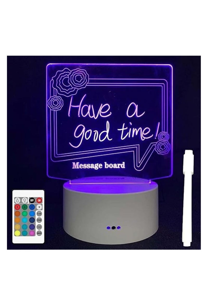 Generic Creative LED Note Board, Night Light, USB Rewritable Message Board, Stand Desktop Note Memo, White Board Notepad, Erasable LED Letter Massage Boards for Home Office  - Image 3