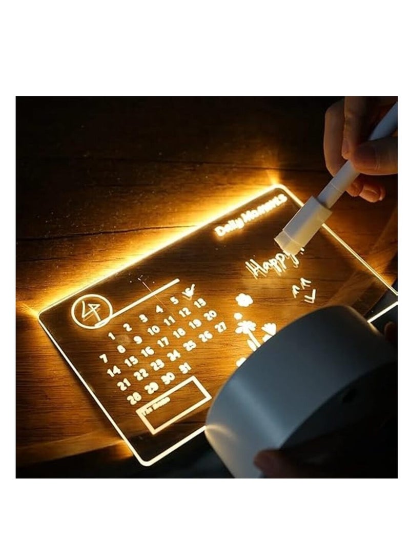 Generic Creative LED Note Board, Night Light, USB Rewritable Message Board, Stand Desktop Note Memo, White Board Notepad, Erasable LED Letter Massage Boards for Home Office  - Image 4