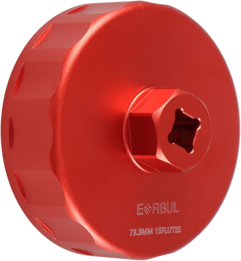 EVRBUL Aluminum Oil Filter Wrench Cap Tool Remover 73.3 mm 15 Flutes - Image 1