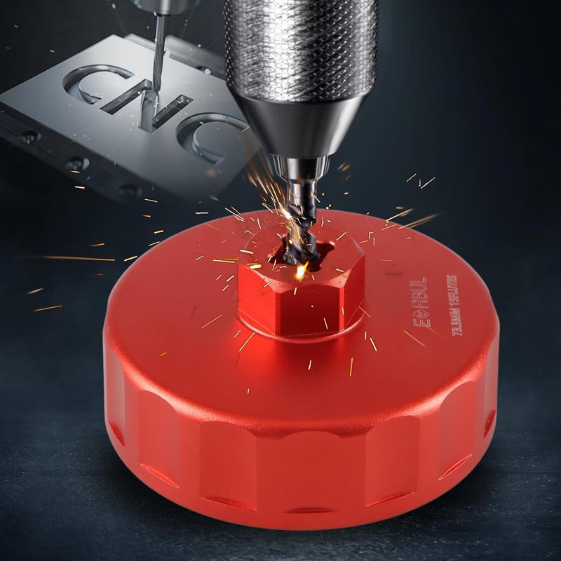 EVRBUL Aluminum Oil Filter Wrench Cap Tool Remover 73.3 mm 15 Flutes - Image 3