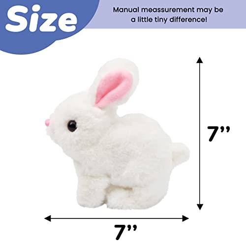 Hopearl Hopping Rabbit Interactive Electronic Pet Plush Bunny Toy with Sounds and Movements Animated Walking Wiggle Ears Twitch Nose Gift for Toddlers Birthday White 7 - Image 5