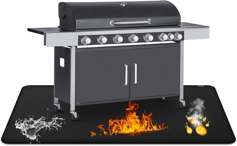FIREWESS Under Grill Mat for Outdoor Grill,Double-Sided Fireproof Grill Pad,Perfect for Outdoor Barbecue Spots,Fireproof, Waterproof, and Oilproof (48 * 70inch) - Image 1