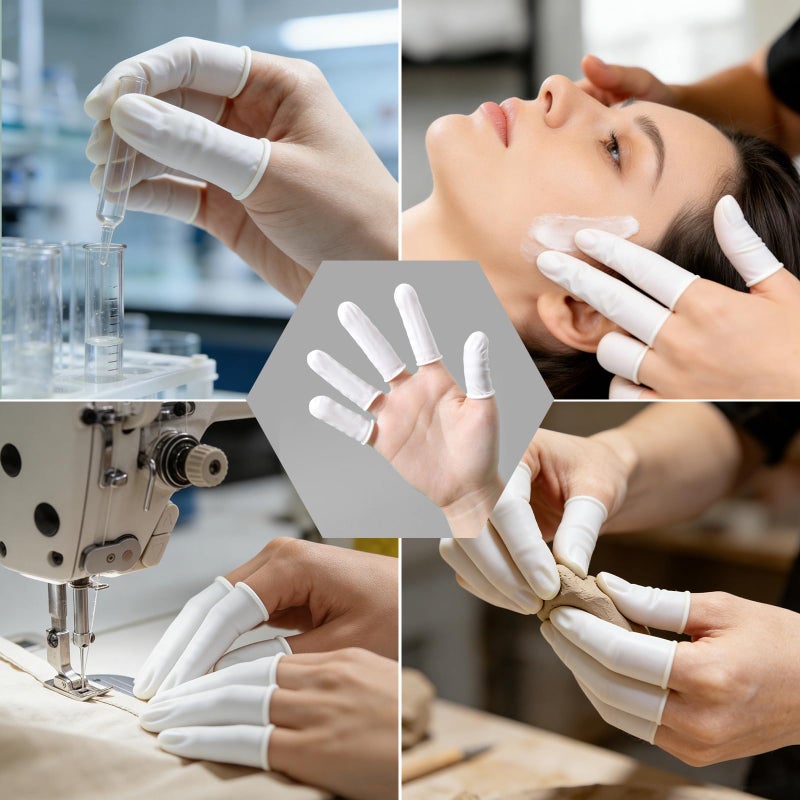 coldpa Professional Rubber Finger Cots - Textured Grip & Latex-Free Finger Tip Protectors for Counting Money, Handling Paper, Reusable Protective Guards 2.67" x 0.98", Labor Protection Finger Guards (300PCS) - Image 3