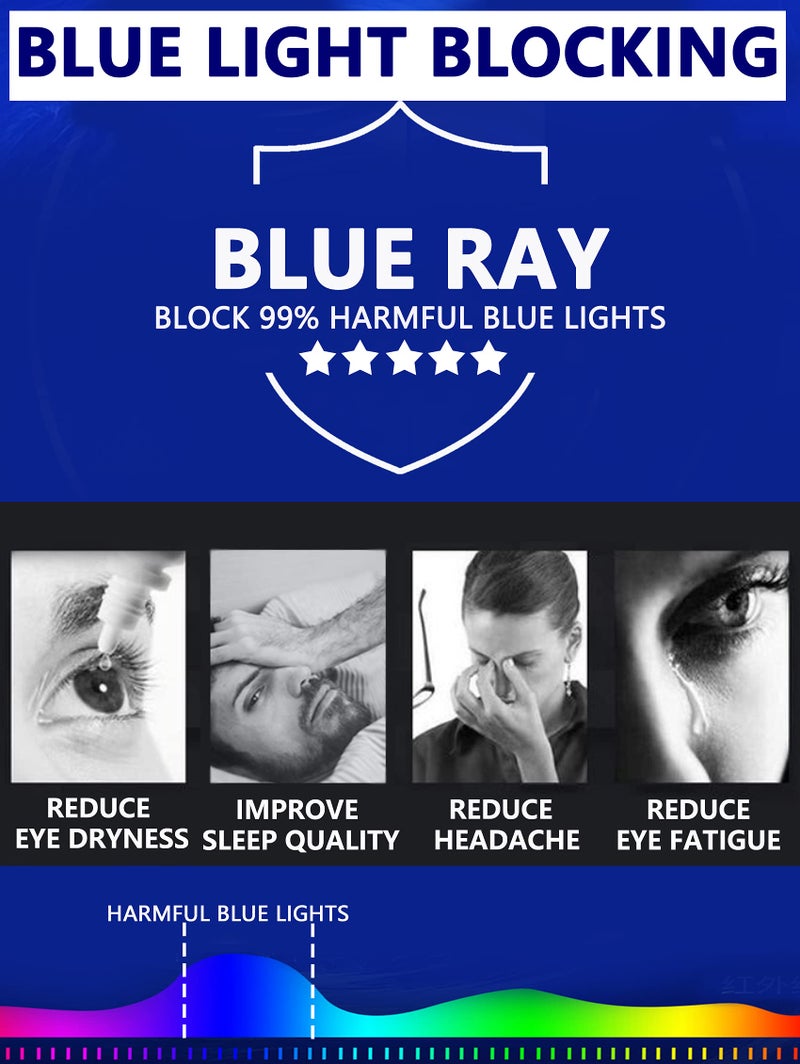 Jjwell 3 Pack Blue Light Blocking Reading Glasses For Women  Anti Eyestrain/Computer Glare Uv 400 Filter Readers With Spring Hinge  Lightweight Rimless Tinted Metal Blue Rays Eyeglasses (3.25) - Image 5