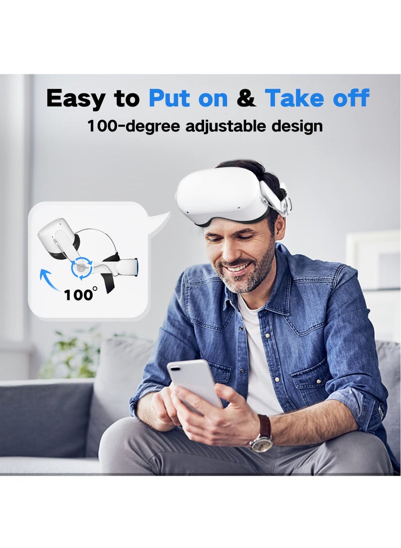 حزام رأس بطارية قابل للتعديل لسماعة الواقع الافتراضي Oculus Quest 2 Elite Strap مع بنك طاقة سعة 10000mAh لإكسسوارات Oculus Quest 2 - Image 2