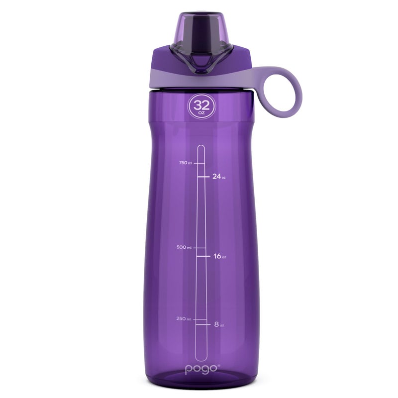 Pogo BPA-Free Plastic Water Bottle with Chug Lid, Purple, 32 oz. - Image 1