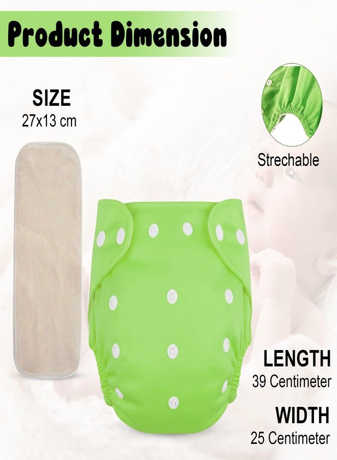 GLUN® Reusable Baby Cloth Diapers Combo, Pack of 2 Shiny Green Colour Comfort & Protection, Leakproof & High Absorption - Image 3
