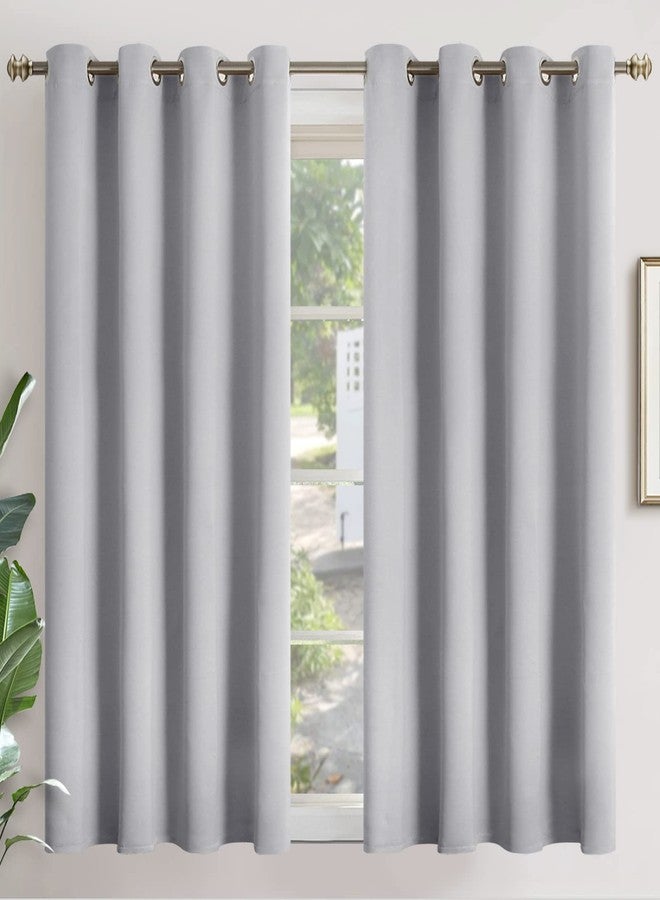 YoungsTex Blackout Curtains for Bedroom - Thermal Insulated with Grommet Top Room Darkening Noise Reducing Curtains for Living Room, 2 Panels, 52 x 54 Inch, Light Grey - Image 1