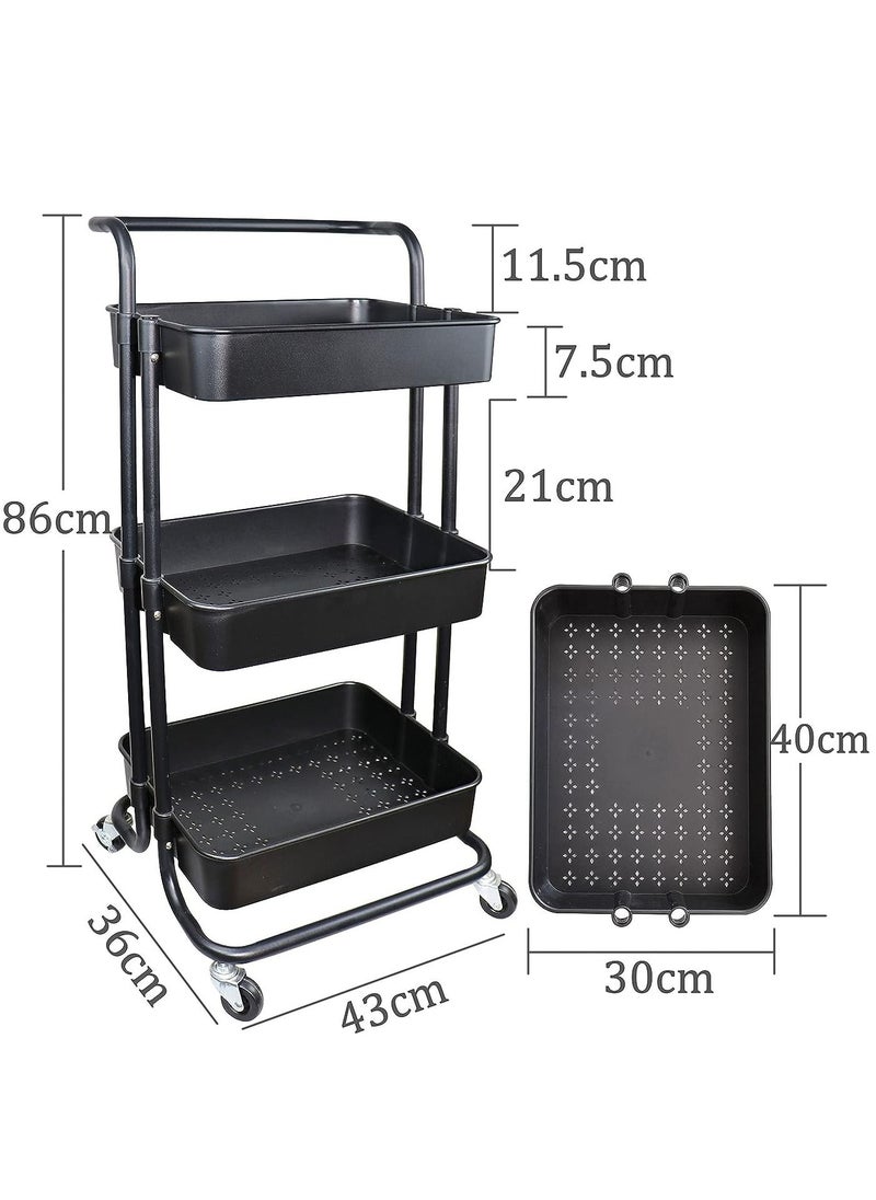 3-Tier Rolling Storage Shelf Utility Cart With 2 Lockable Wheels and Ergonomic Handle - pzsku/Z4AF311274BA76AC95EB8Z/45/_/1694160090/d0786ec2-15db-43c7-845f-d949e19f8e5a