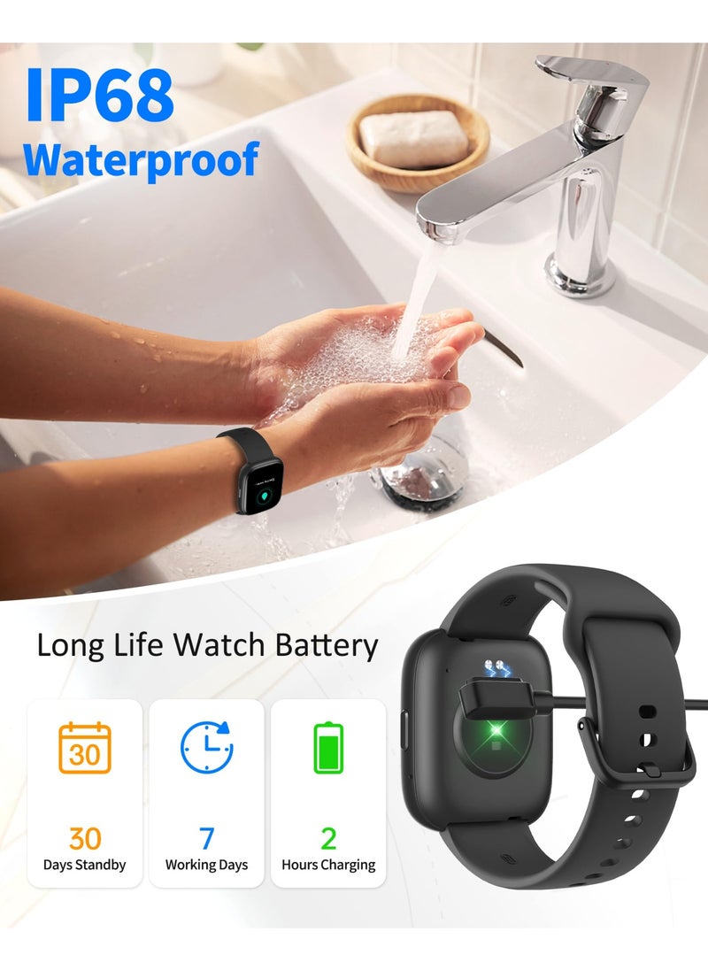 1.8" Smart Watch for Men, Alexa Built-in (Answer/Make Calls), IP68 Waterproof 100+ Sport Mode Activity Tracker, Heart Rate SpO2 Sleep Monitor (black)