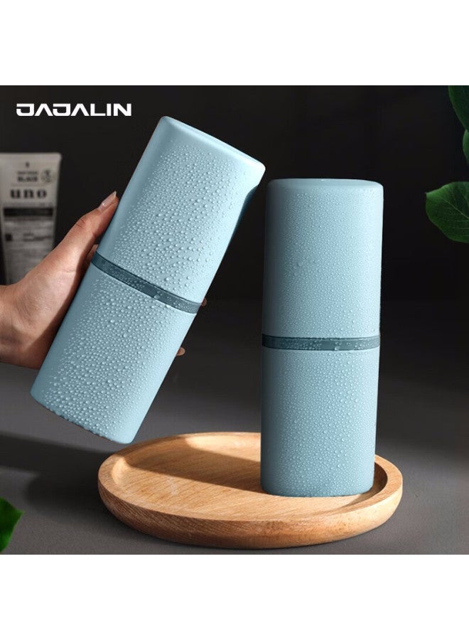 JAJALIN Jajalin Travel Toothbrush Cup For Men And Women, Detachable 2-pack Toiletry Bag Set, Storage Toothbrush Mouthwash Cup, Random Style - Image 4