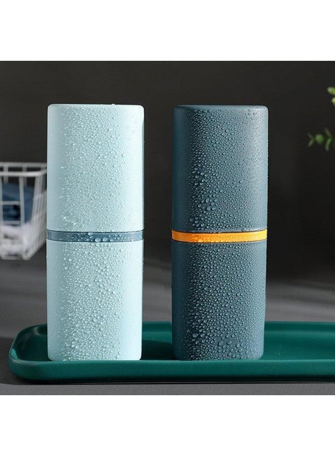 JAJALIN Jajalin Travel Toothbrush Cup For Men And Women, Detachable 2-pack Toiletry Bag Set, Storage Toothbrush Mouthwash Cup, Random Style - Image 3