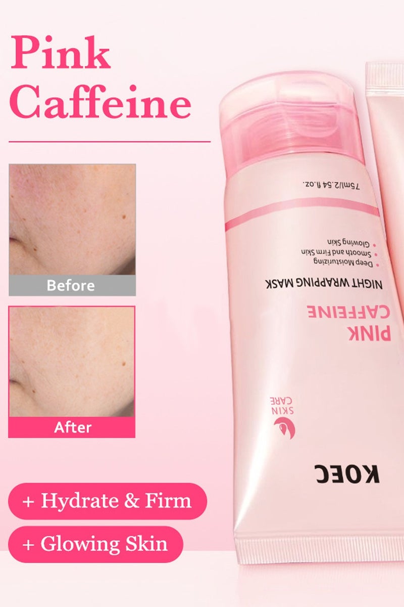 ك أو إي سي قناع الوجه الوردي المقشر بالكافيين أثناء الليل، ترطيب عميق، بشرة مشدودة، بشرة نقية، يدعم محيط الوجه وبشرة الزجاج - Image 2