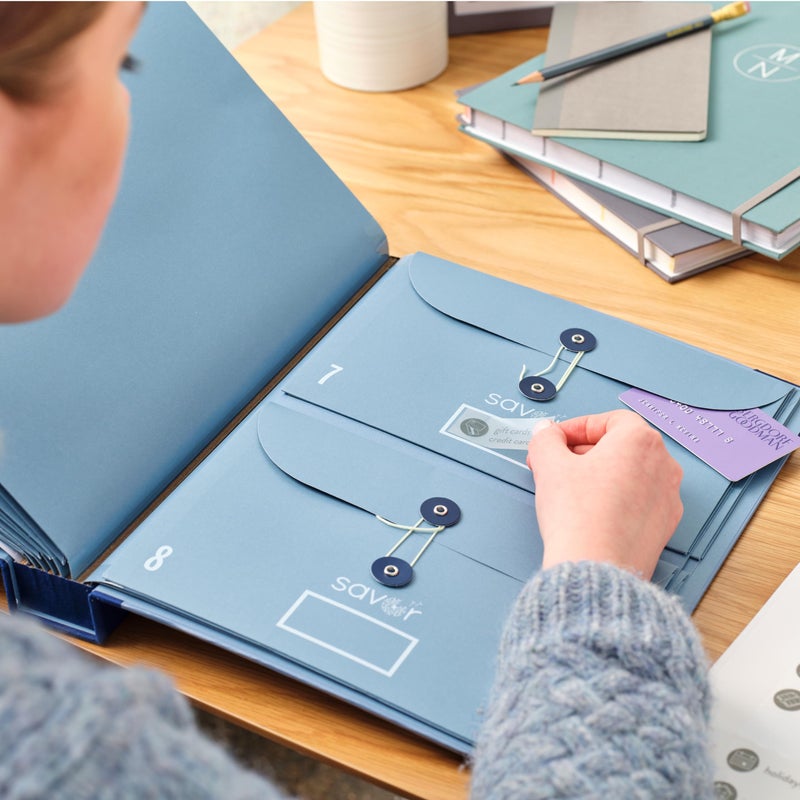 Savor 2025 Edition The Folio Document Organizer | Custom Dyed Cloth-Bound Expanding File for Important Papers, Passports, Birth Certificates & More | Ideal for Home Organization & Graduation Gift Purpose - Image 5
