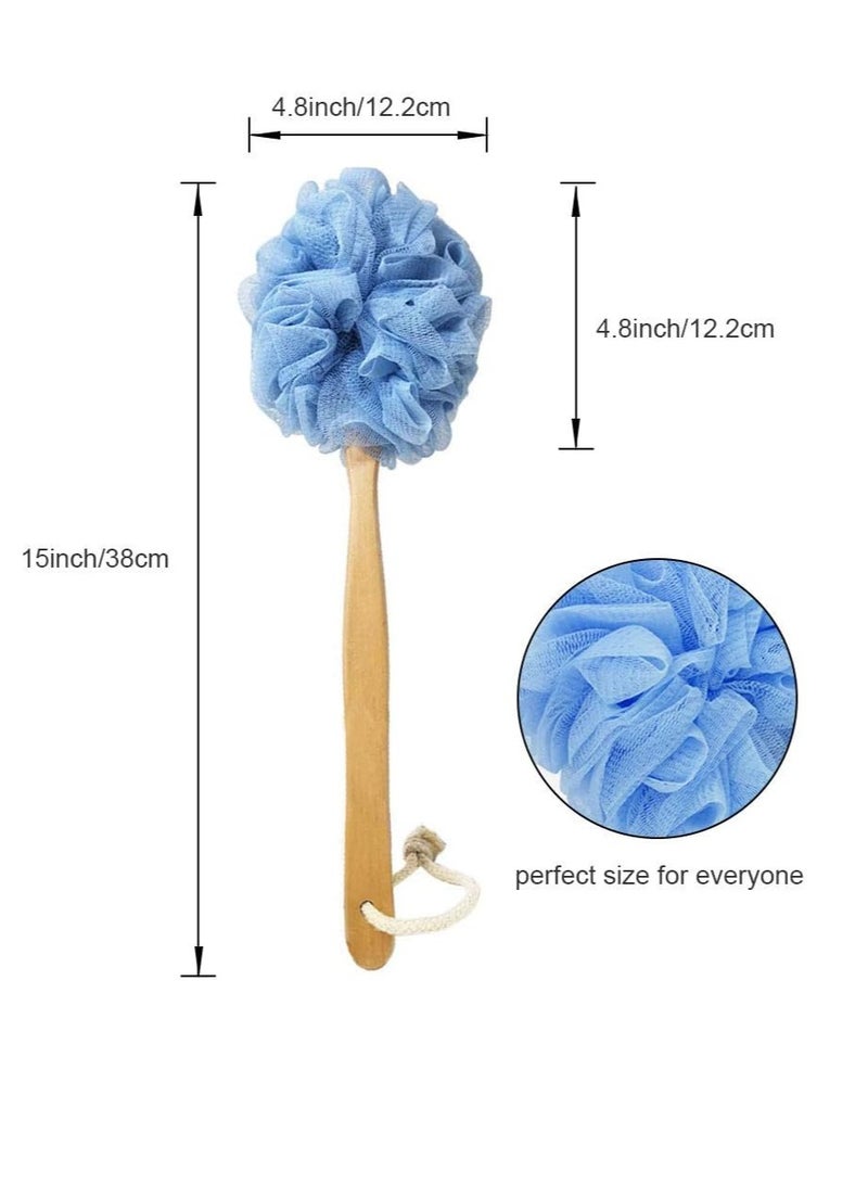 RASDDER Loofah with Handle, Loofah on a Stick, Loofah Sponge with Handle, PE Soft Mesh Luffa, Exfoliating Luffa on a Stick for Men and Women - Image 3