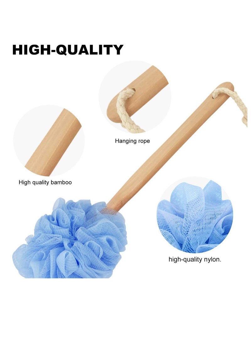 RASDDER Loofah with Handle, Loofah on a Stick, Loofah Sponge with Handle, PE Soft Mesh Luffa, Exfoliating Luffa on a Stick for Men and Women - Image 4