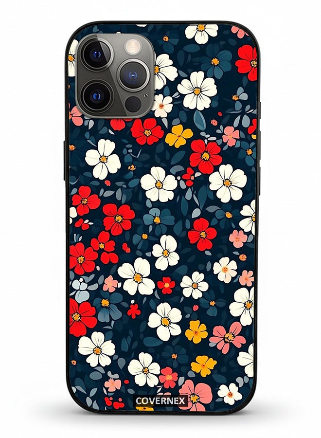 Covernex Apple iPhone 12 Pro Protective Case Cover Printed Featuring Vibrant Meadow Floral Pattern - Image 2