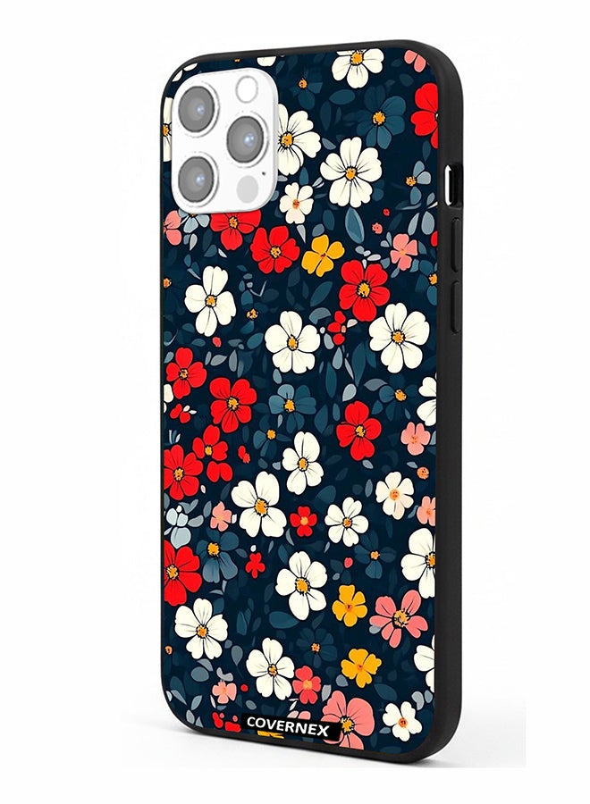 Covernex Apple iPhone 12 Pro Protective Case Cover Printed Featuring Vibrant Meadow Floral Pattern - Image 1