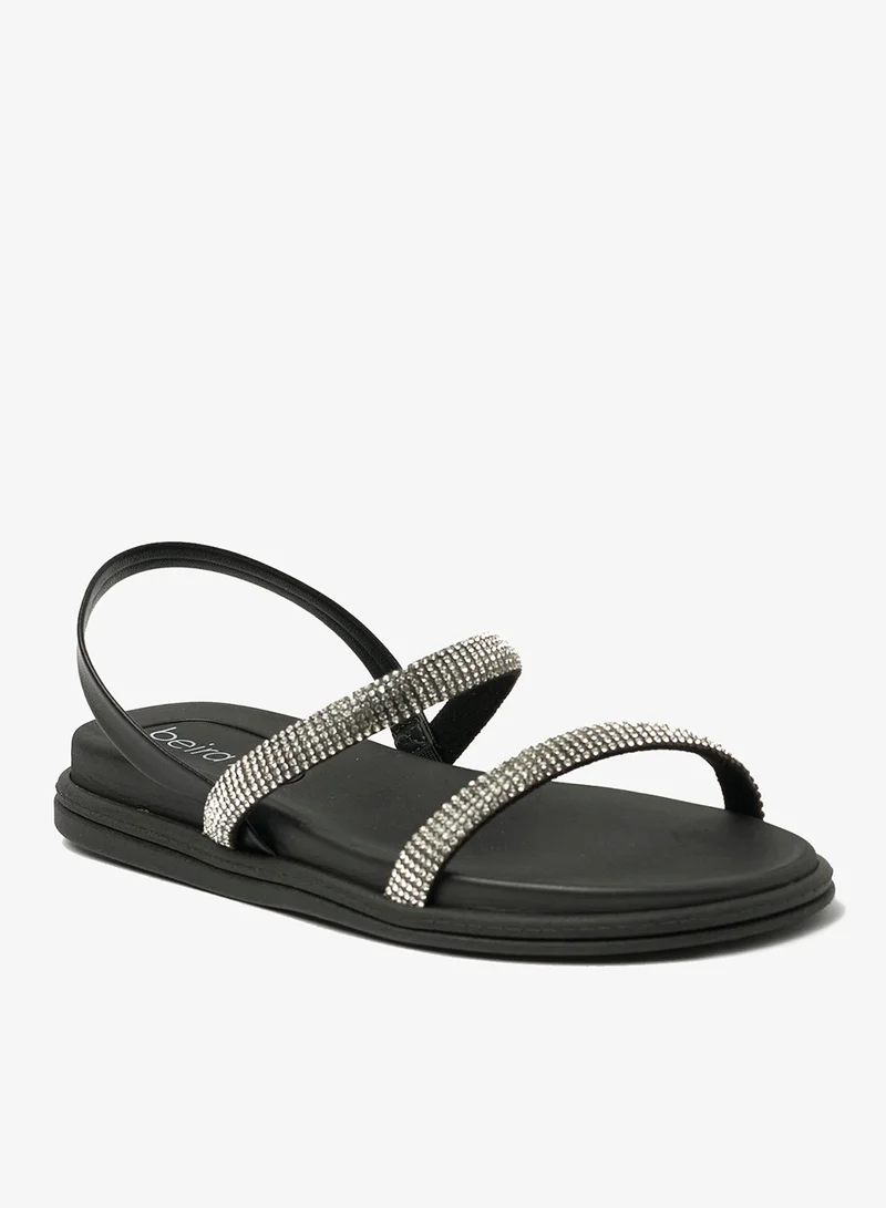 Beira Rio Black Flat Sandals for Women – Stylish Ladies Flat Sandals & Comfortable Flat Slippers for Women | Best Price UAE