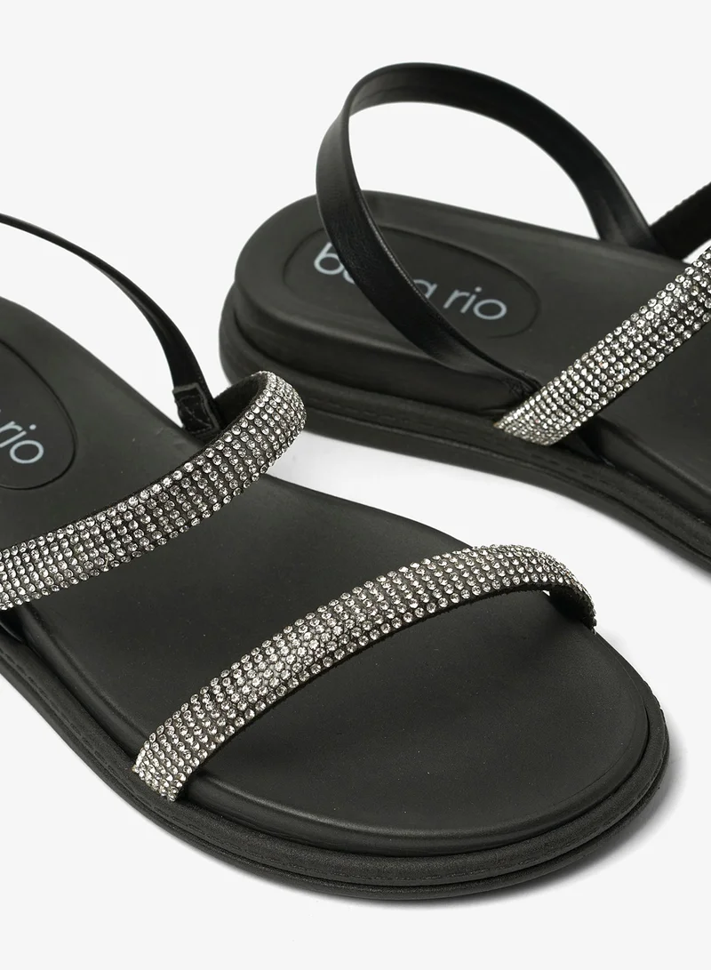 Beira Rio Black Flat Sandals for Women – Stylish Ladies Flat Sandals & Comfortable Flat Slippers for Women | Best Price UAE
