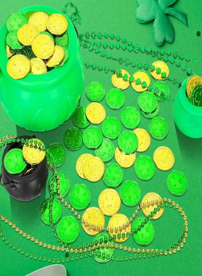 Fullive 120 PCS St Patricks Day Decorations, 1.4 in Shamrock St Patricks Day Coins, Gold Green Lucky Coins Fake Coins Plastic Coins St Patricks Day Gold Coins, Shamrock Decoration St Patricks Day Party Favor - Image 5