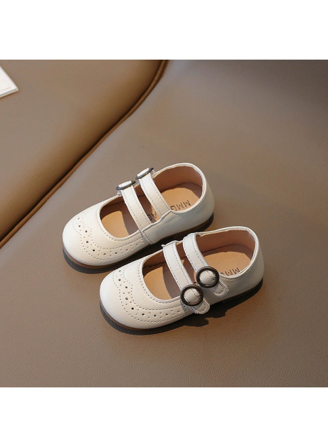Children's Leather Shoes  Spring And Summer New Soft-soled Cute Princess Shoes Round Toe Velcro Breathable Flats For Girls