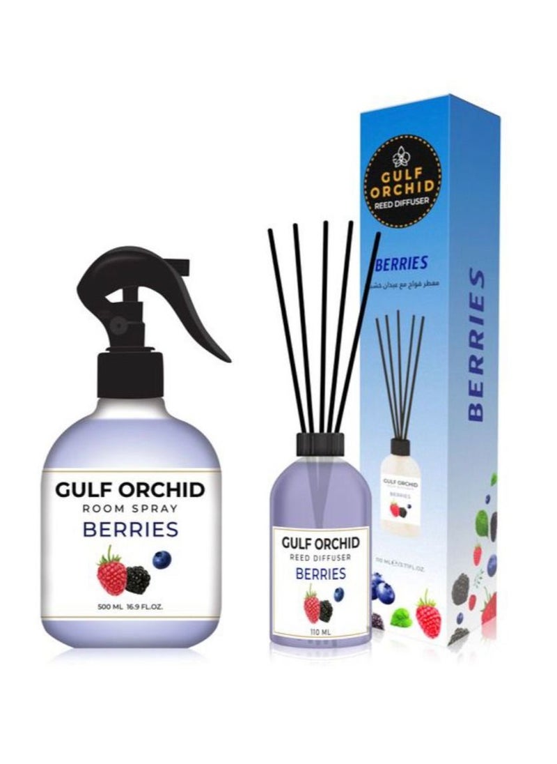 Gulf Orchid ROOM SPRAY BERRIES 500 ml + REED DIFFUSER BERRIES 110 ml 
