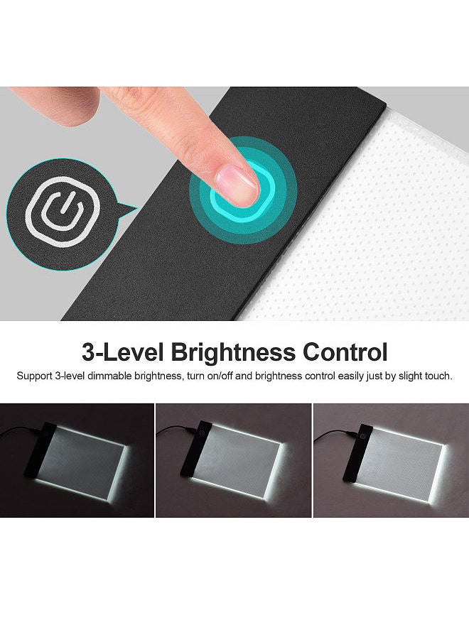Portable Flip Book Kit with Light Pad Tablet LED Light Box 3 Level Brightness Control 300 Sheets Flipbook Paper with Binding Screws for Tracing and Drawing
