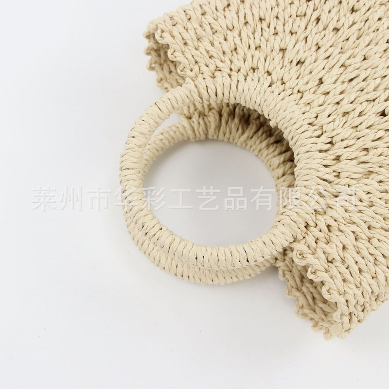 Summer Handmade Straw Bag Fashion Internet Popular Portable Shoulder Women'S Bag Sweet Hand Solid Color Casual Bag - Image 4
