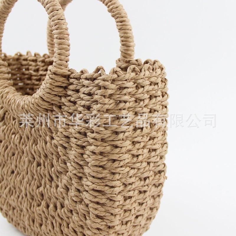 Summer Handmade Straw Bag Fashion Internet Popular Portable Shoulder Women'S Bag Sweet Hand Solid Color Casual Bag - Image 5