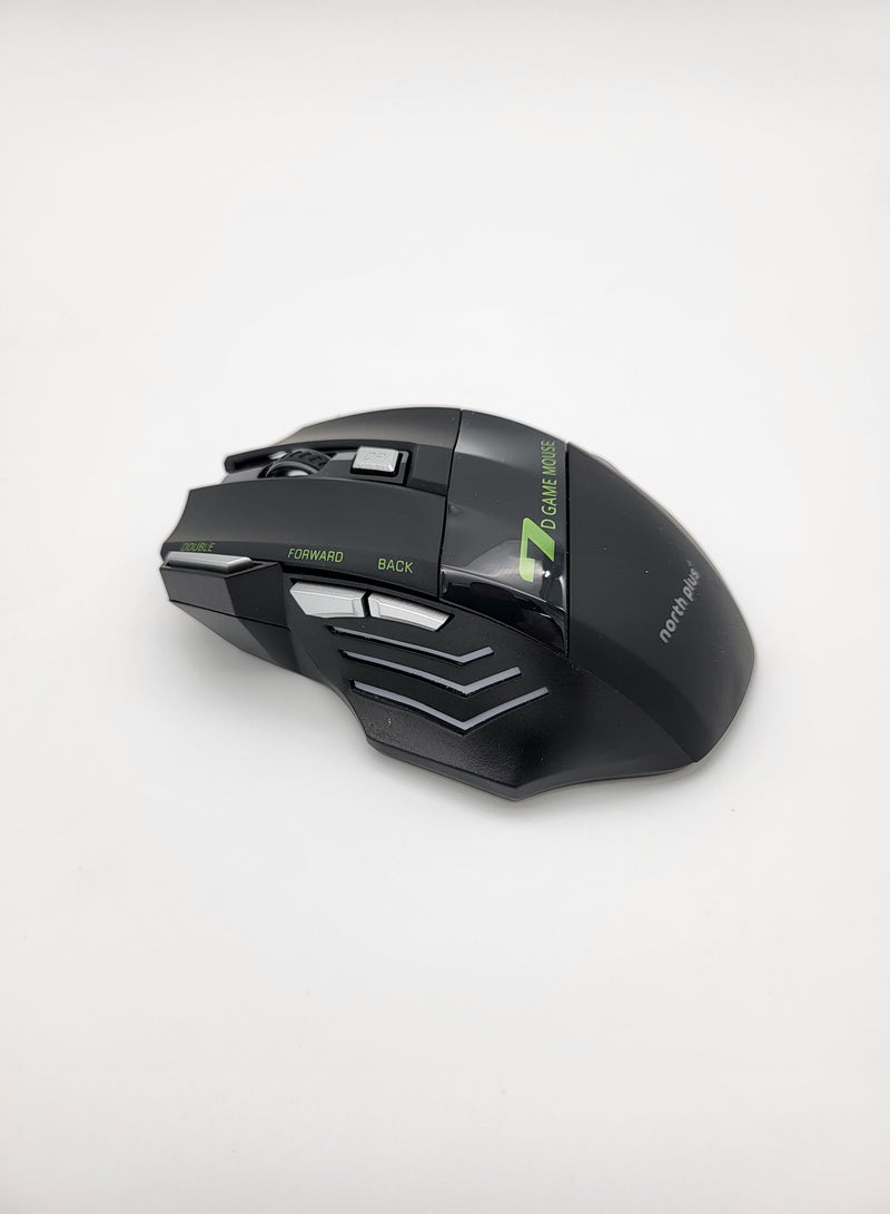 North Plus PHANTOM M101 RGB Wireless Gaming Mouse - Wired, 2.4G, Bluetooth | 800mAh Rechargeable Battery, 1200-4800 DPI, Type-C Charging, Precision Control - Image 1